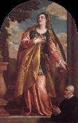 Paolo Veronese Sta Lucia och en donator Spain oil painting artist